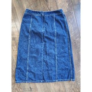 Y2K Vintage Ladies Flared Denim Jean Maxi Skirt Stretch Denim  10P Norton
